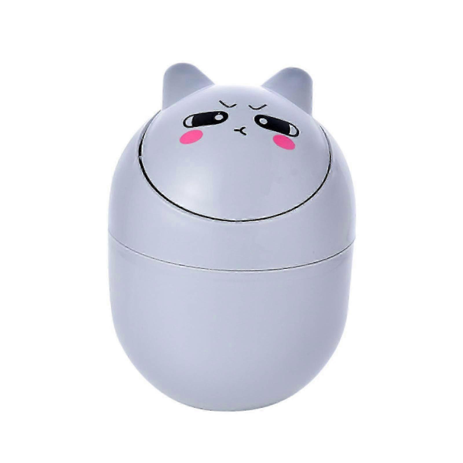Desktop Trash Can Mini Desktop Trash Can Flip Open Cartoon Detachab...