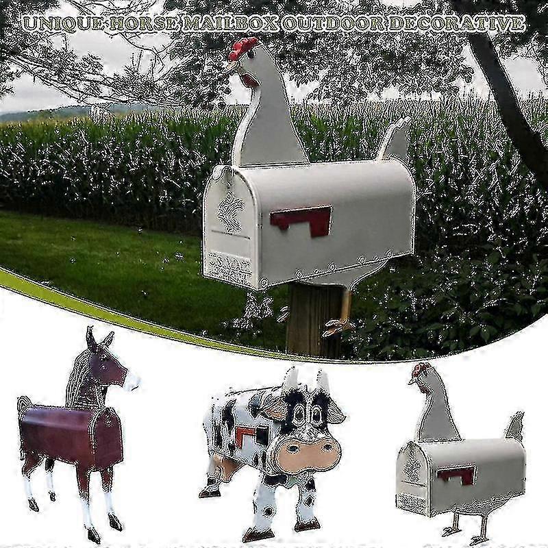 Handmade Custom Metal Cow Mailbox Funny Farm Animal Mailboxes For A...