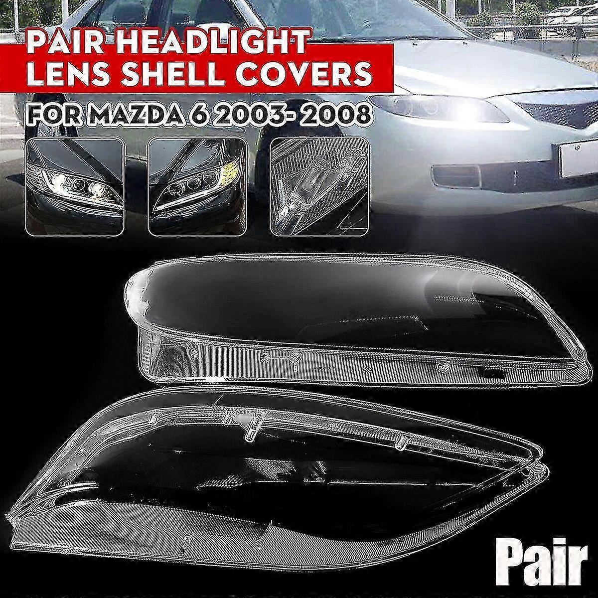 Headlamp lens cover for Mazda 6 2003-2008 clear shell