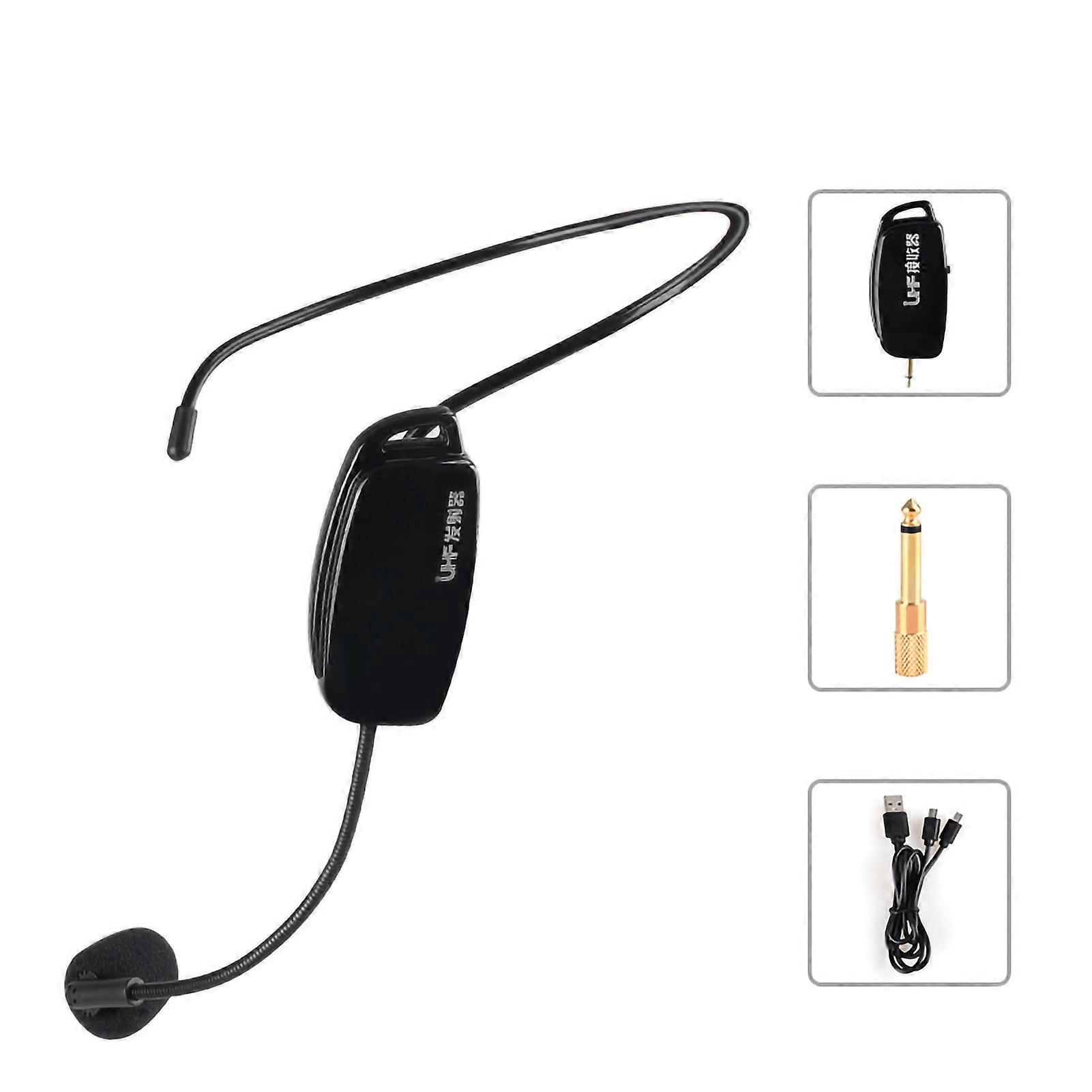 2-in-1 Wireless Microphone Headset for Teachers and Instructors with Stable UHF Connection