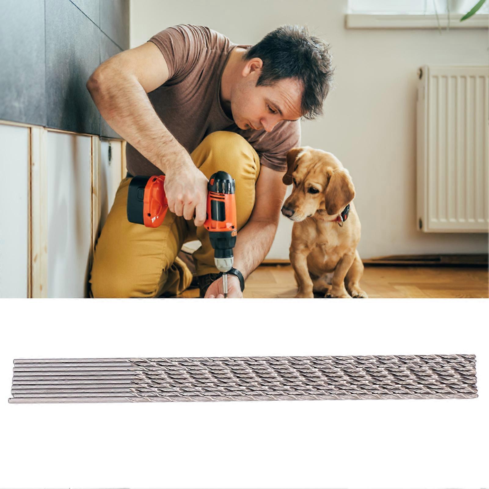 10Pcs Extra Long 2.5x200mm HSS Twist Drill Bits Set