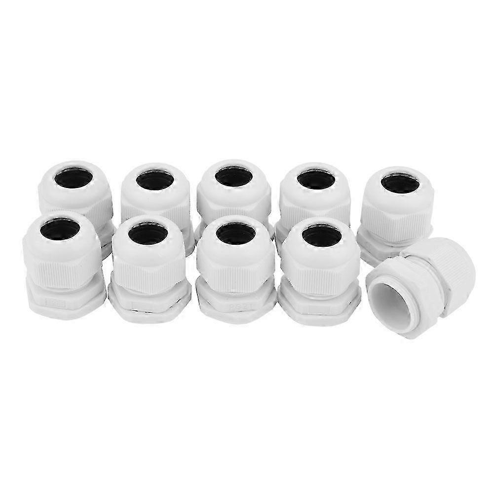 High quality 10pcs white nylon cable waterproof connector PG7-PG21 (PG21