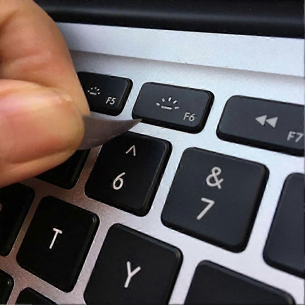 ZWART met Witte Letters Laptop PC Computer Toetsenbord Stickers L9Y
