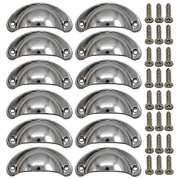 12PCS Door Handle Knobs for Drawer Furniture Cabinet Cupboard, Curved Iron Retro Cupboard Door Handle