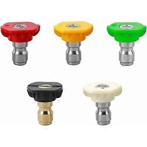 Pressure Washer Nozzle, 1/4 Connector, Multi-Angle (0 Degree, 15 Degree, 25