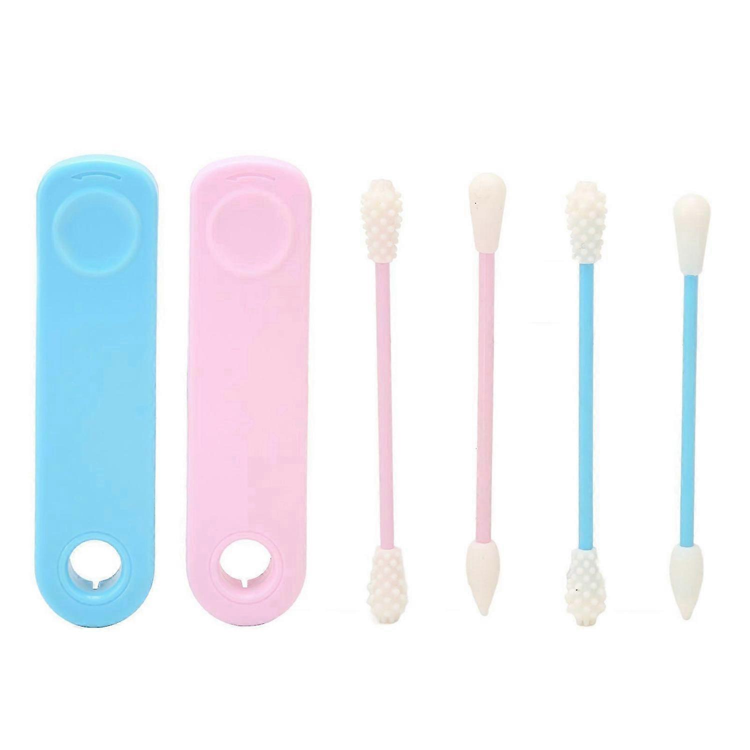 2025 Latest Model 2Sets Silicone Cotton Swabs Reusable Double Ended Makeup
