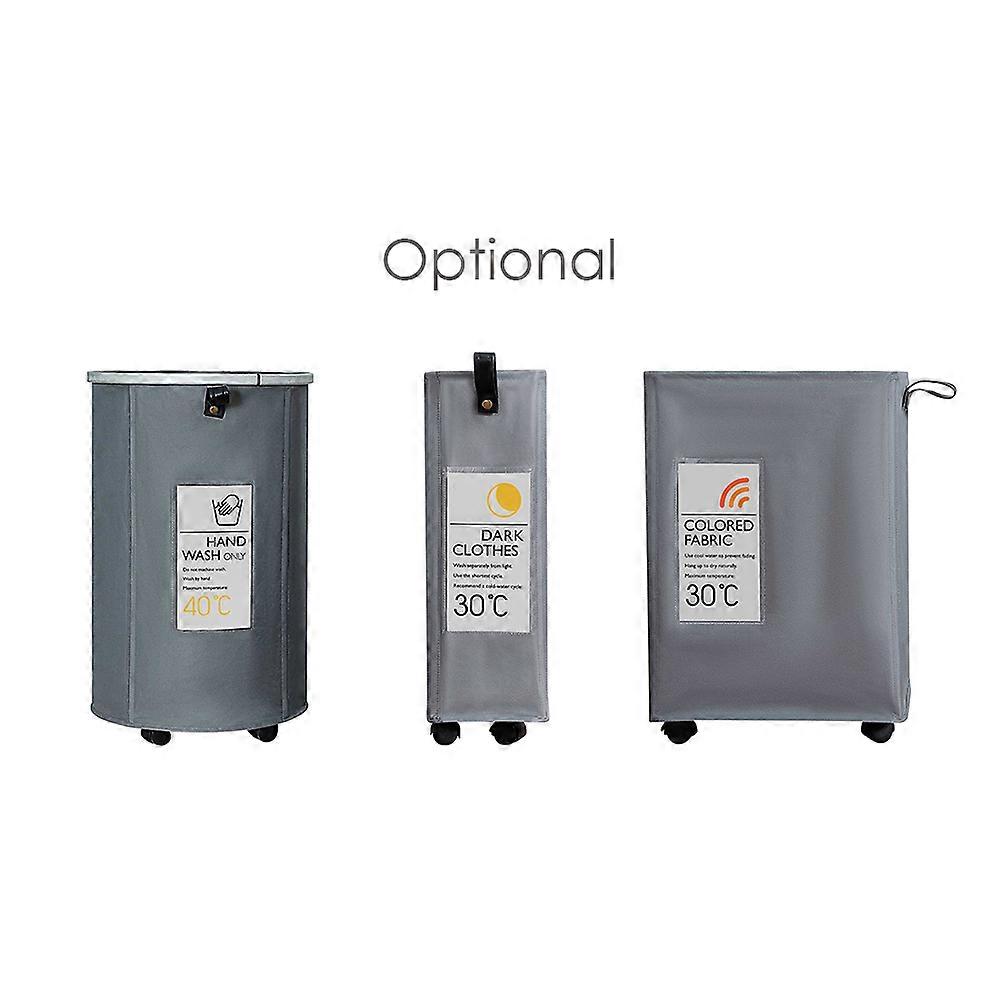 Rolling Slim Laundry Basket with Wheels, Grey, 39x59cm, Type 1