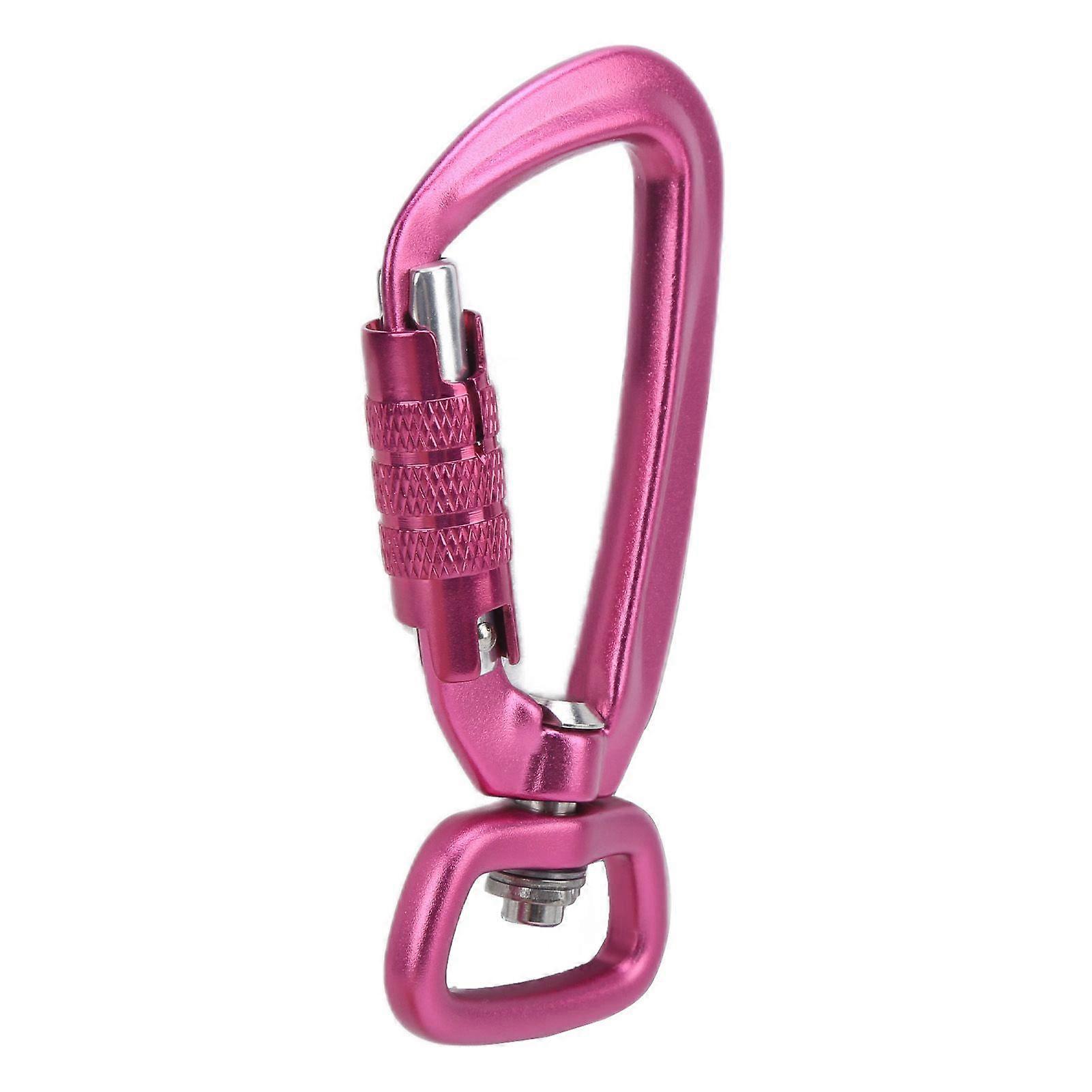 Carabiner Clip Auto Locking Square Bottom 360 Rotational Hook Accessory for Dog Leash Hammocks BackpacksPink