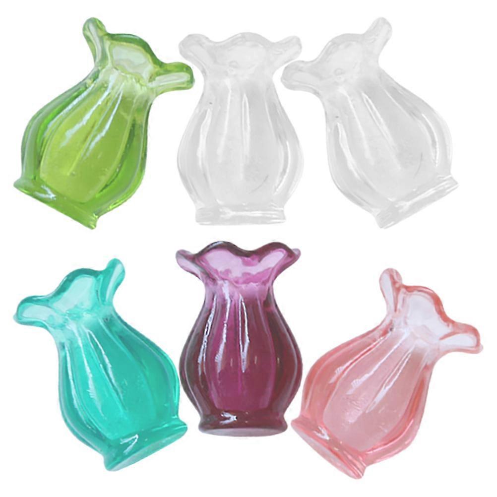 Mini Vase Dollhouse Accessories for Decor 6Pcs Durable Assorted