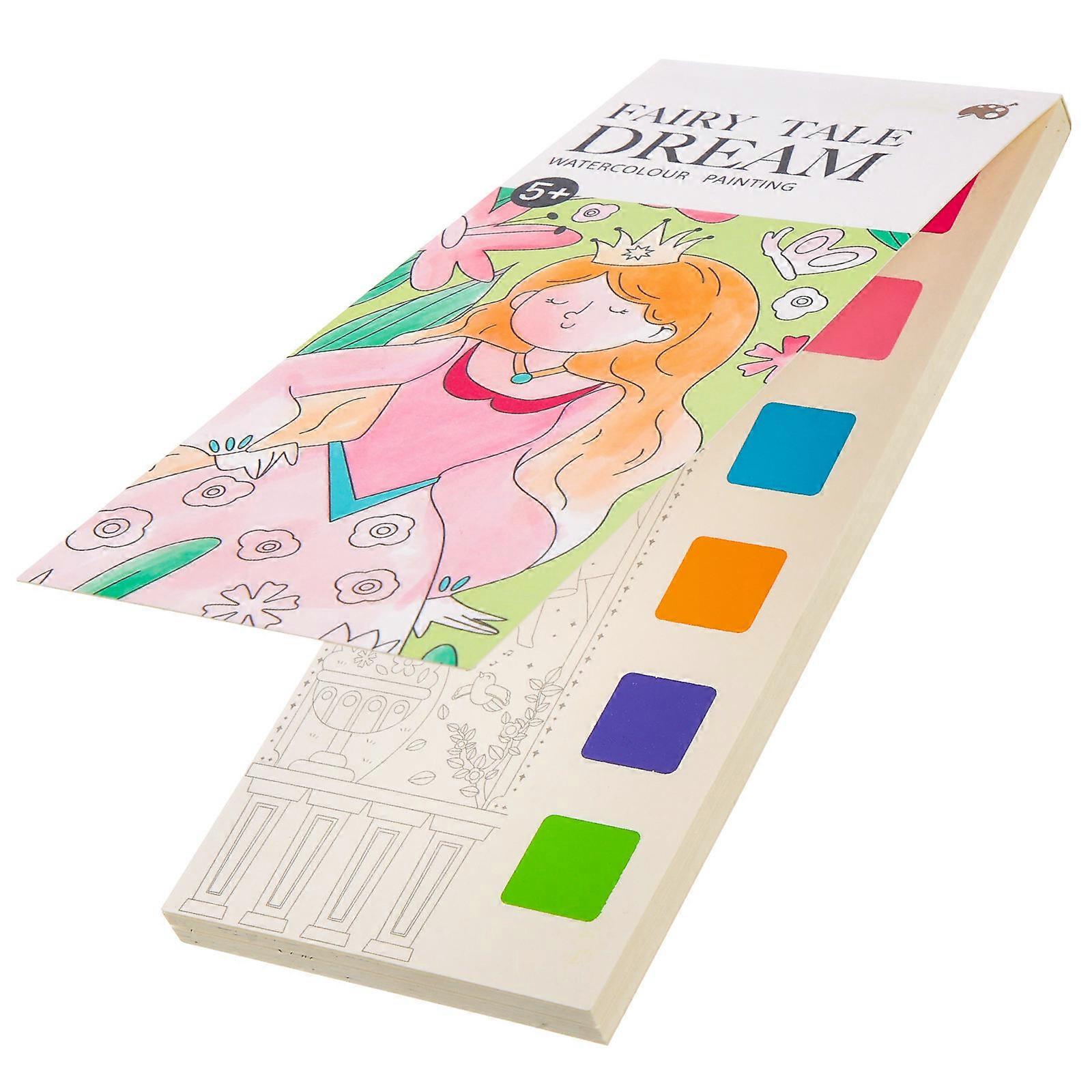 Coloring Book Watercolor Painting Book for Children Multi Cardboard Material Teach Color Recognition 1Set