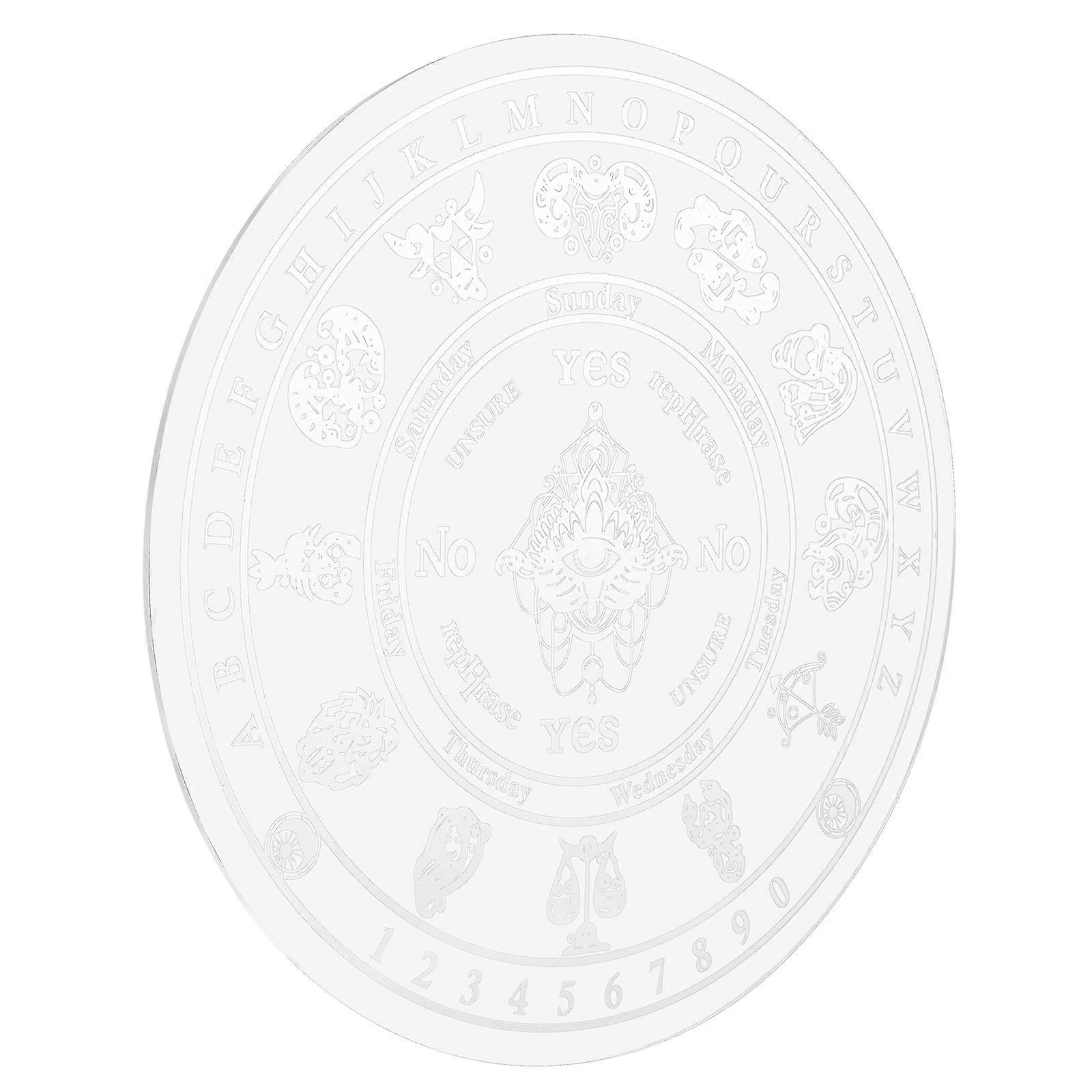 Divination Board Acrylic Pendulum Board Home Decor Desktop Craft White Durable Material 1Set