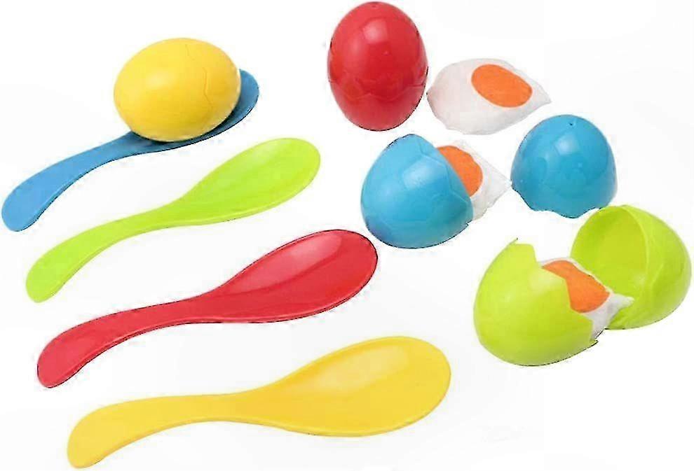 Egg and Spoon Race Game Set for Kids - Fun Outdoor Party Activity Toy with Yolk for Field Day and Sports Events