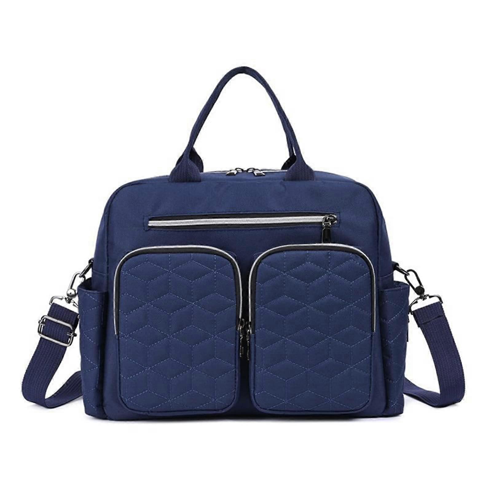Multifunctional Stylish Baby Nappy Changing Tote Bag Diaper Bag For Mom And Dad Travel Tote With Pockets 33x28x13 Cm