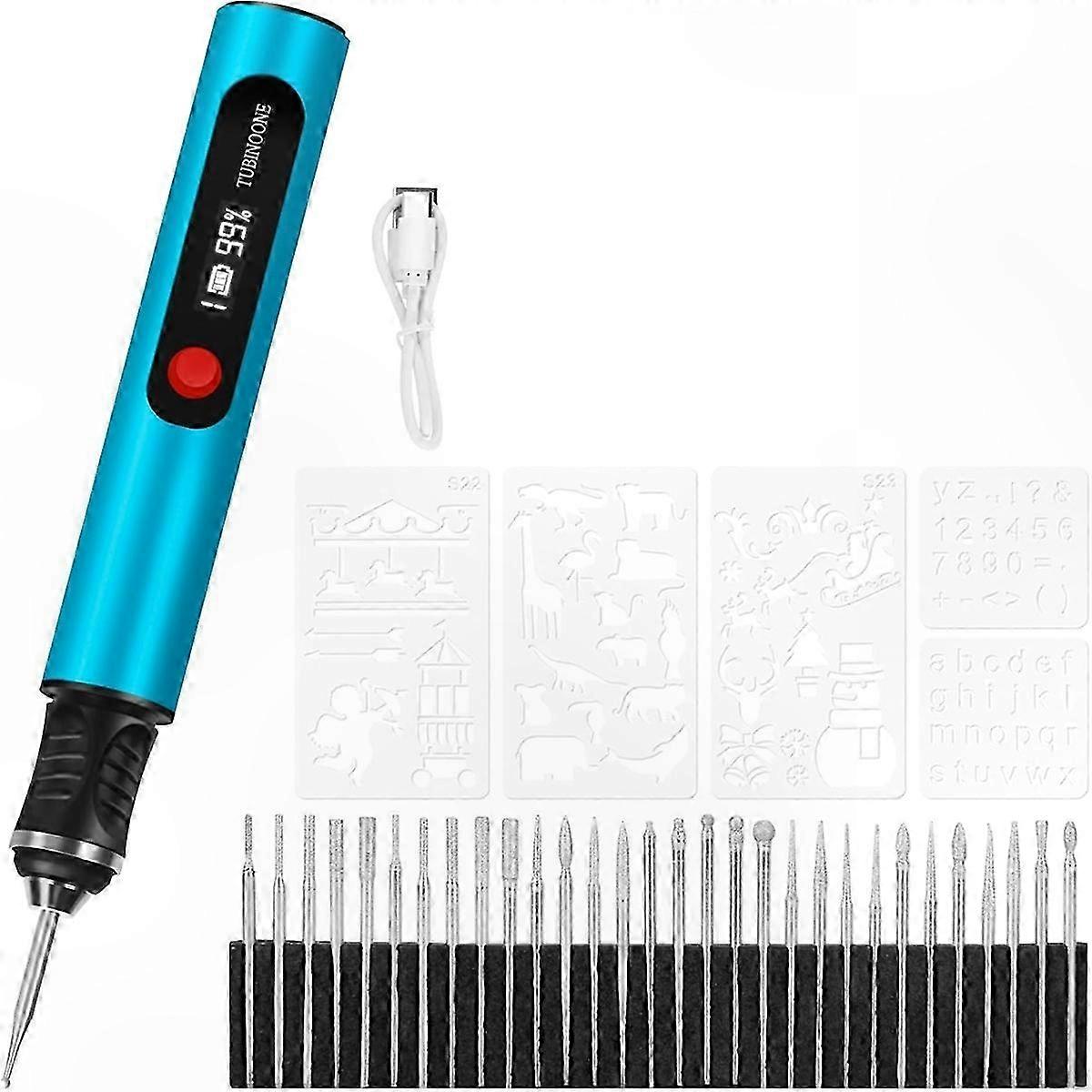 Engraving Pen for Artists & DIYers - Engrave 50+ Surfaces - Rechargeable - 30 Bits - Beginner Friendly