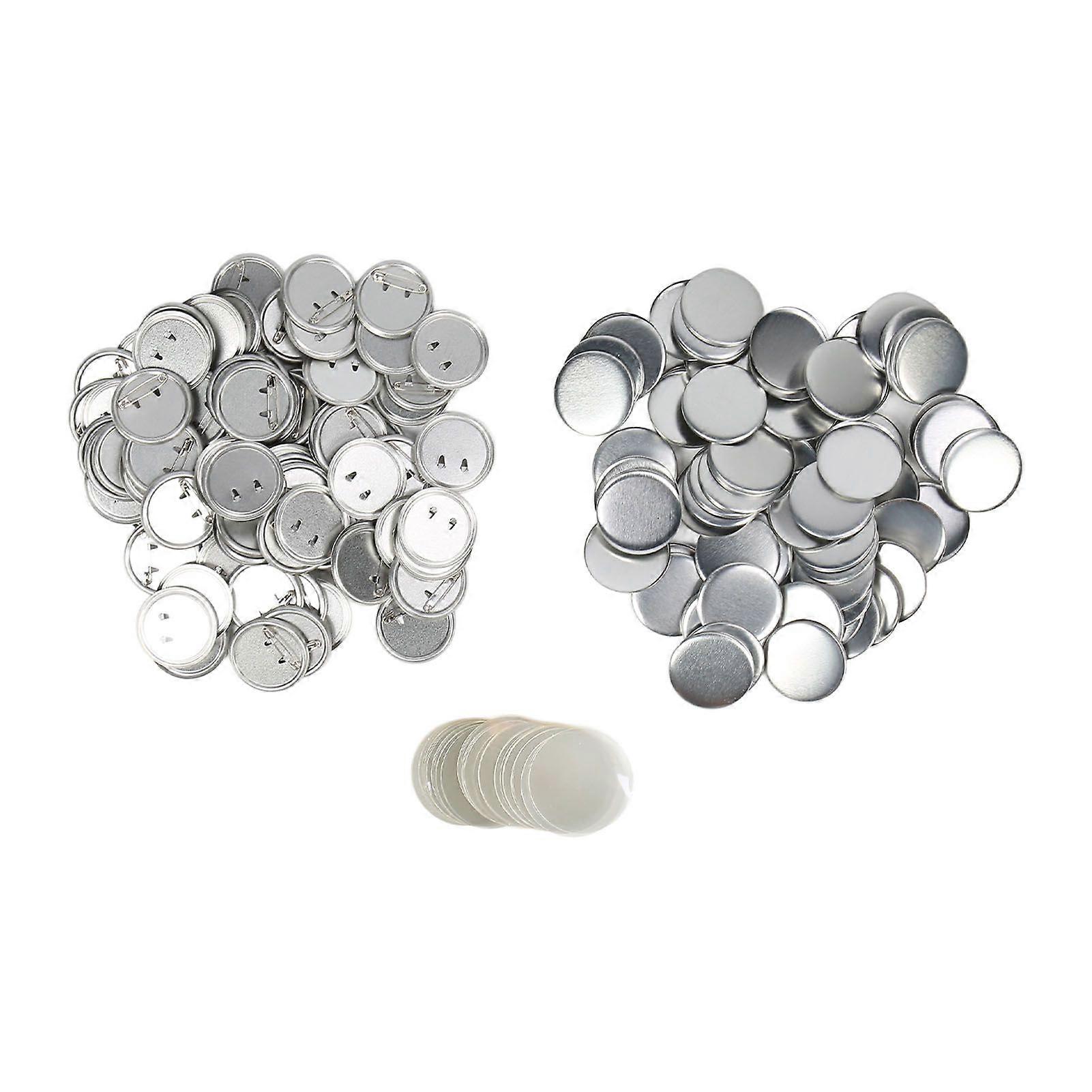 Blank Button Badge Parts Set Round Metal Safe Pin Back Badge Parts for Button Making Machine 100 Sets 44mm / 1.73in