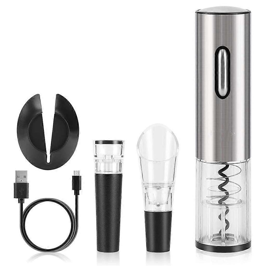 4 In 1 Bottle Opener Electric Wine Bottle Opener Automatic Corkscrew Foil Cutter USB Cable