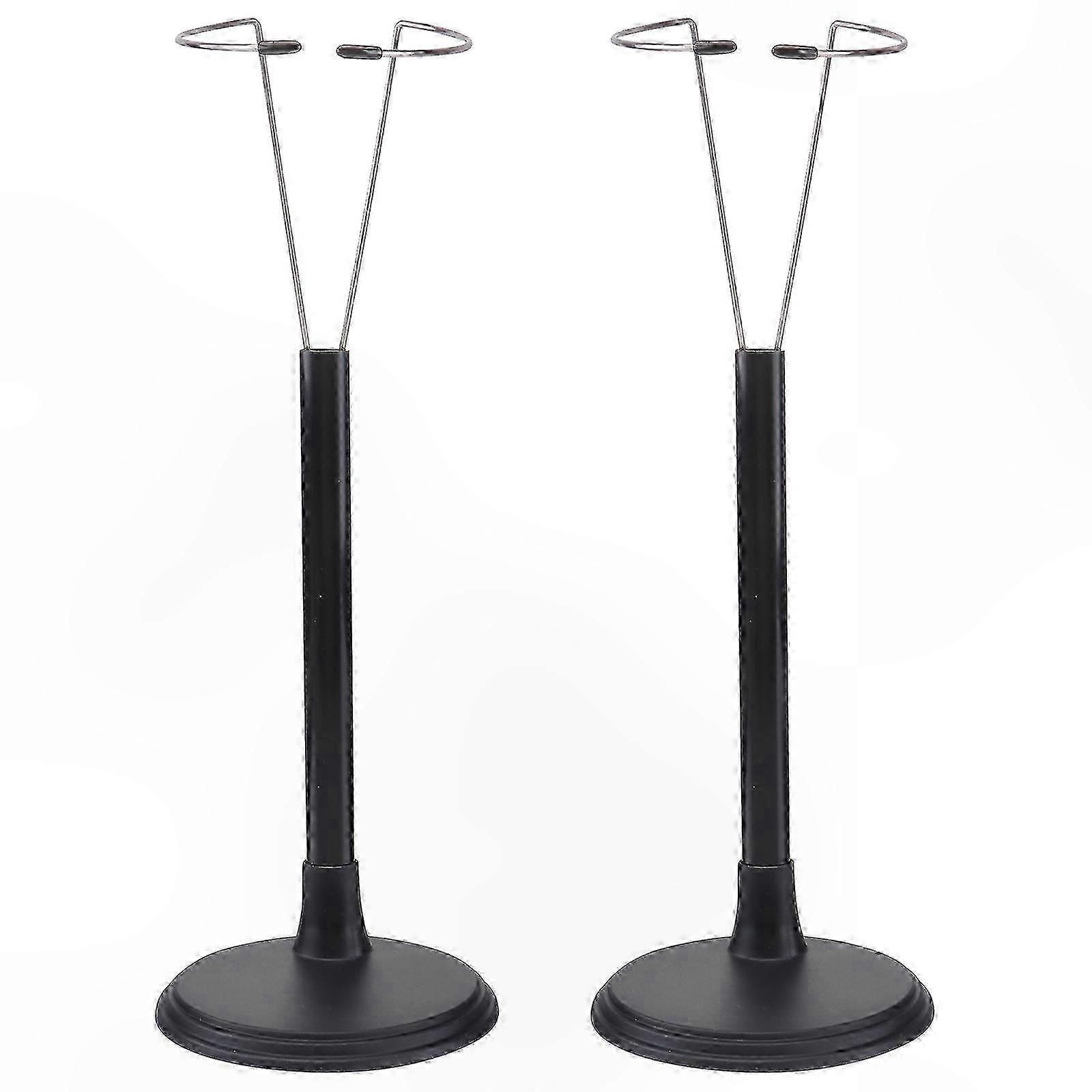 2-Pack Adjustable Doll Stand for 35cm Figures, Portable Display Rack for Home and Store Use, Black Finish