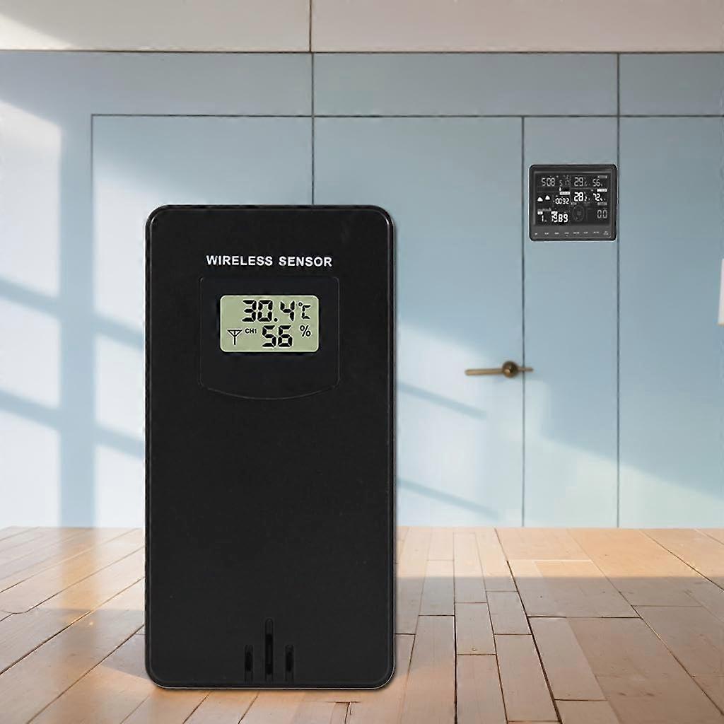 Wireless Remote Sensor Outdoor Temperature Humidity, Weather Station Wireless Outdoor Sensor, Indoor Use, Black