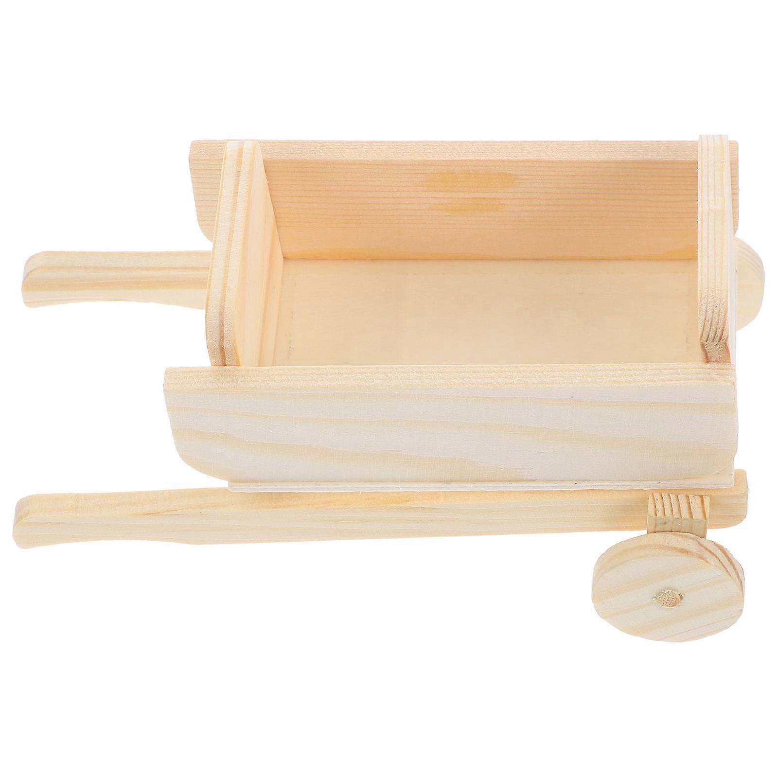 Wood Miniature Cart Model DIY Assembly Craft with 6Pcs Set for Home Use
