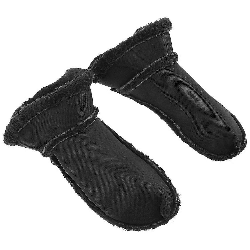 Detachable Shoe Inserts Plush Shoe Inserts for Winter Use 4Pairs Black