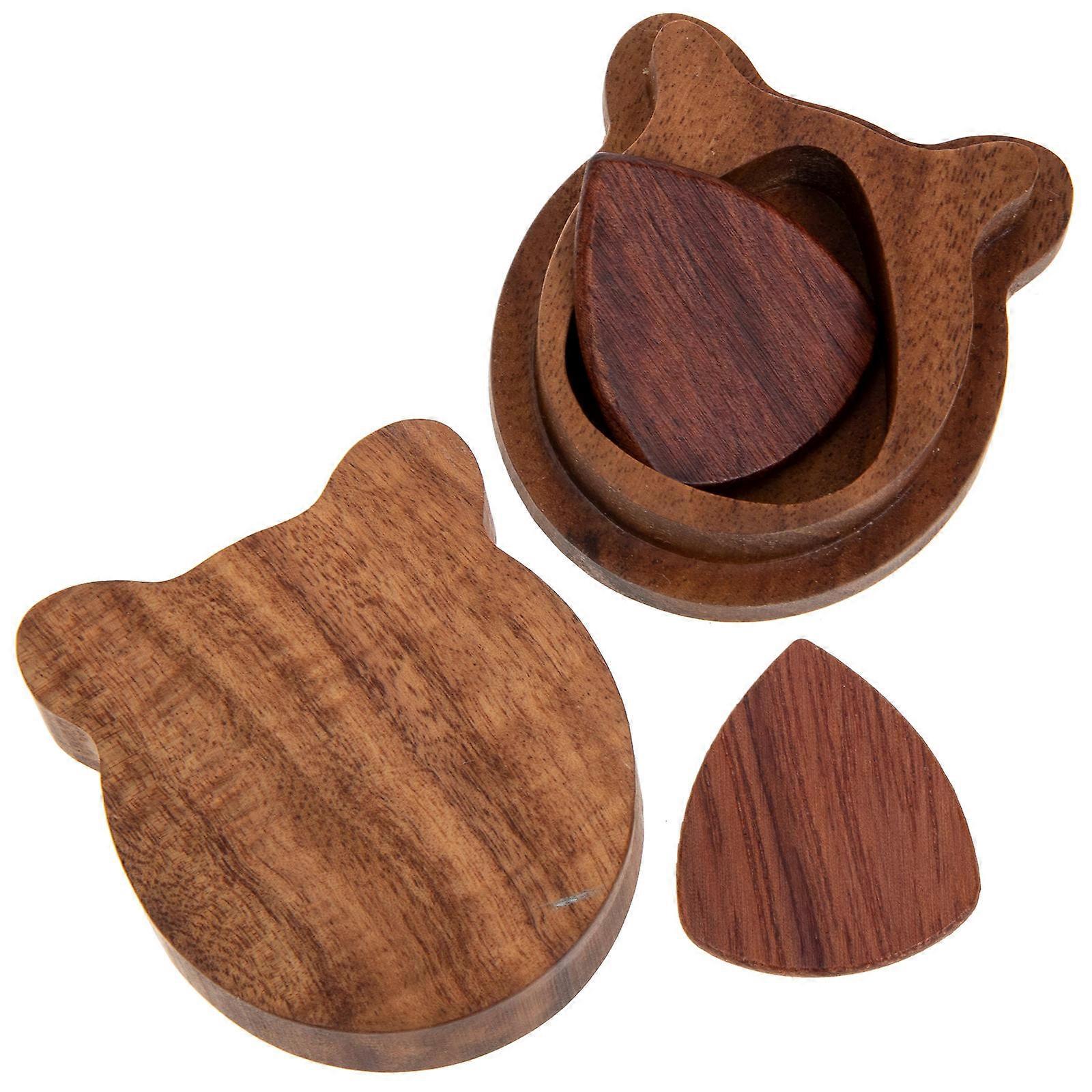 Wooden Guitar Plectrum Durable Guitar Pick Set Suitable for Beginners and Professional Guitarists Light Brown Protect Fingers 5 Sets