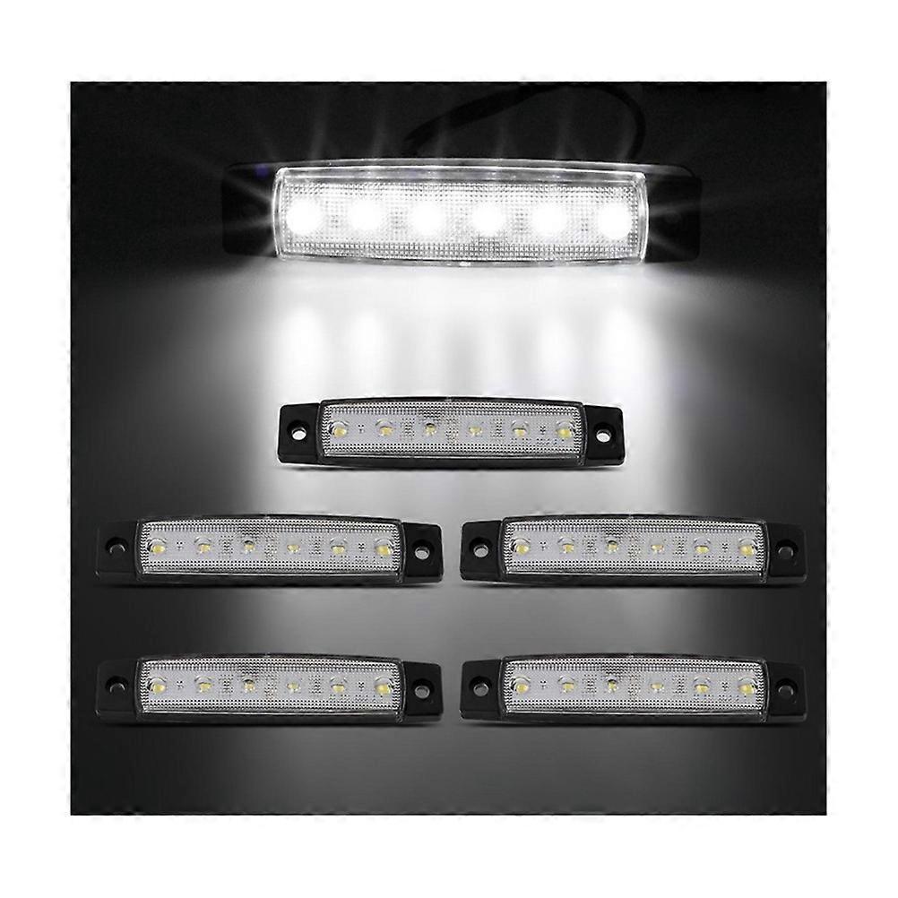 Red Trailer Marker Lights 6 Tail Light Flat Surface Mount 2Pcs