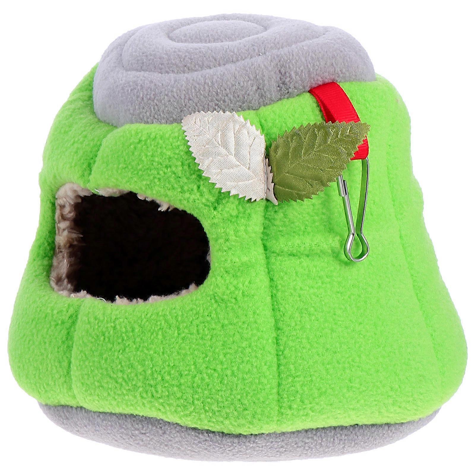 Hamster Bed Plush Cozy Nest for Small Pets with Green Color