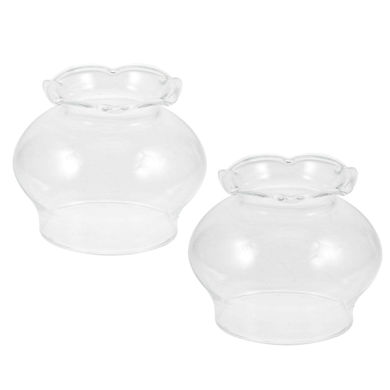 Transparent Oil Lamp Cover Glass Protector 4Pcs Butter Lamp for Home