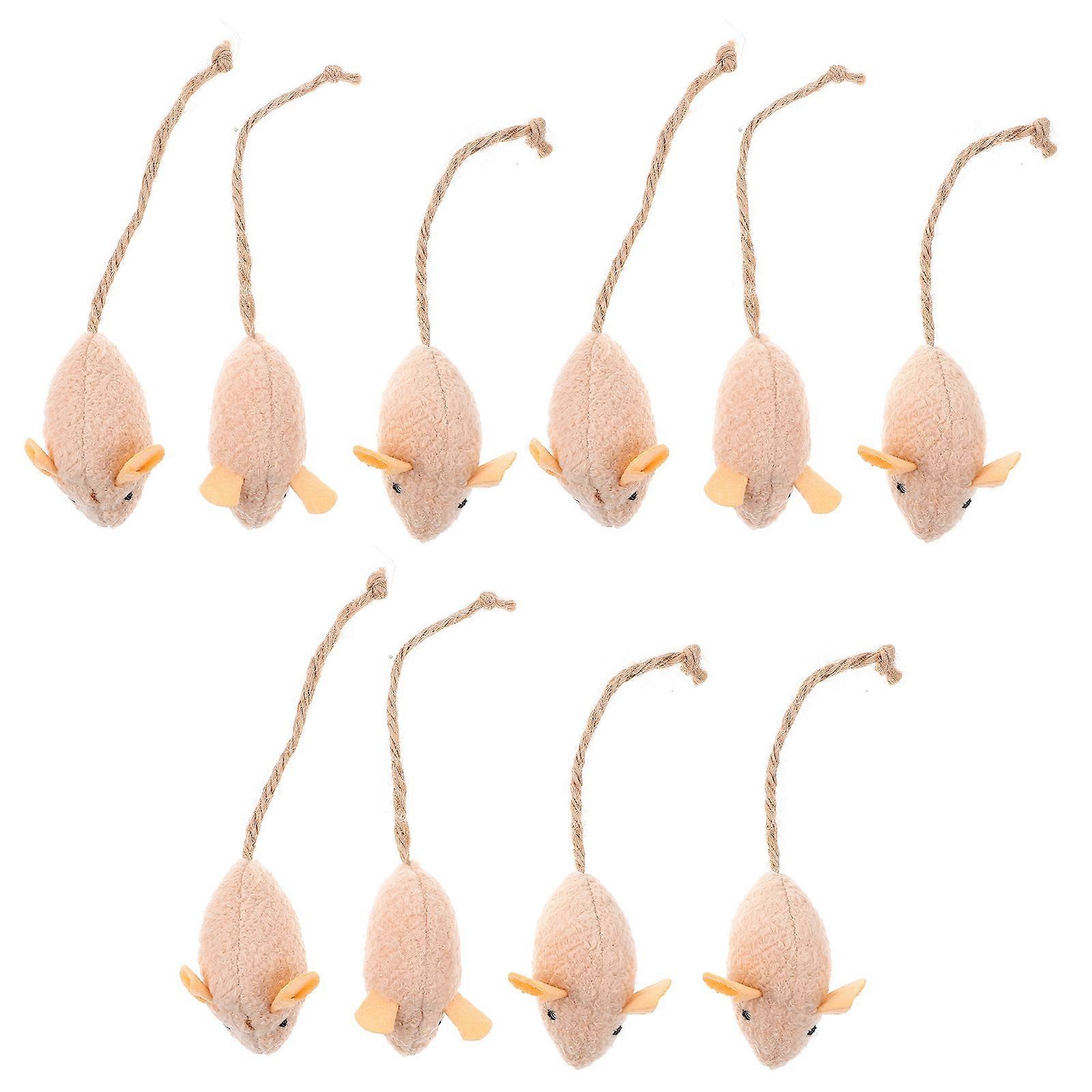 Cat Funny Toys Plush Mouse Shape for Chewing and Playing 40Pcs