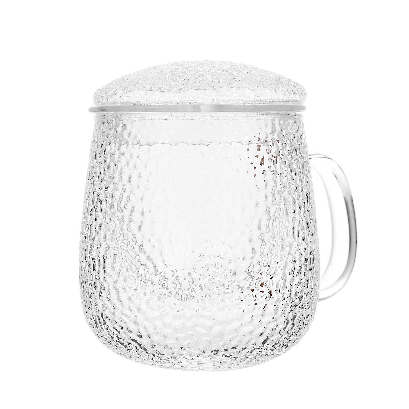 Tea Drinking Cup High Borosilicate Glass Cup with Lid for Home Use 2Sets