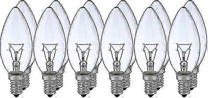 12 becuri incandescente clasice E14, 40w, alb transparent