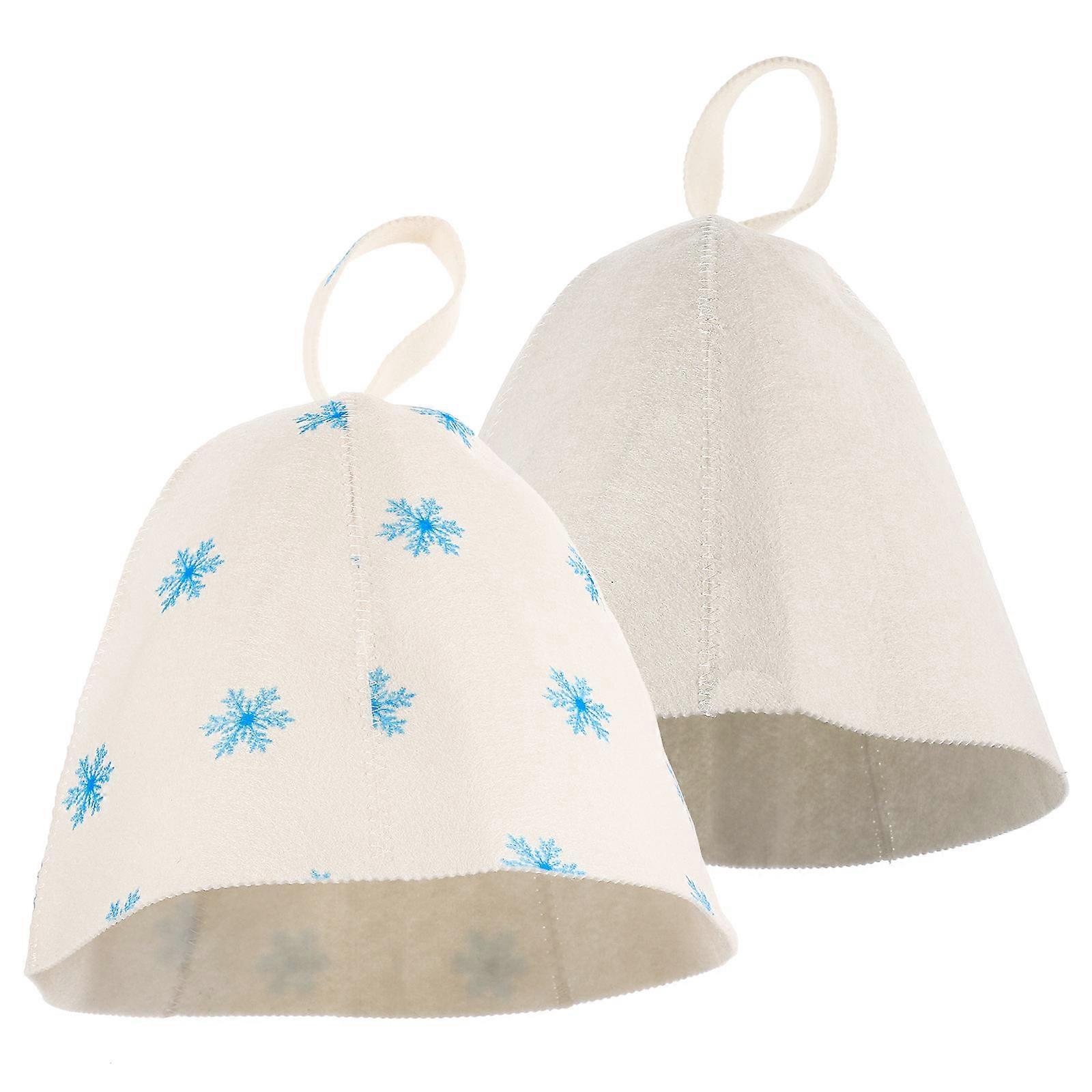 Sauna Hat Bathing Hat Felt Protecting Head for Home Use 2Pcs Set