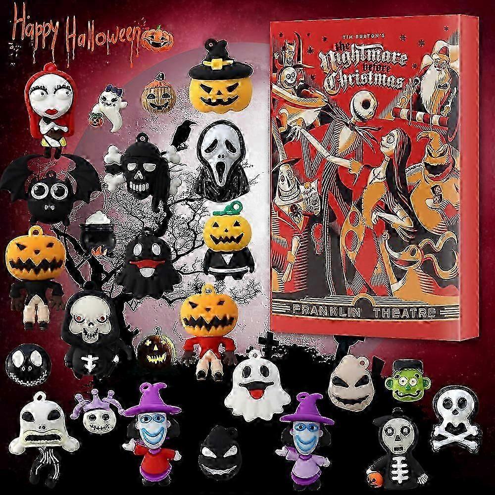 New Countdown Doll Calendar Blind Box 24pcs Horror Night Horror Character Arrival Gift Blind Box Advent calendar