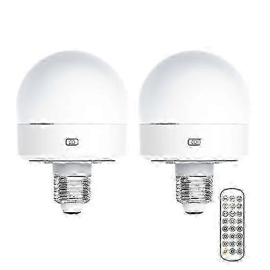 2025 USB Rechargeable Light Bulb with Remote Control Timer Dimmable Easy to Install Battery Powered E27 L
