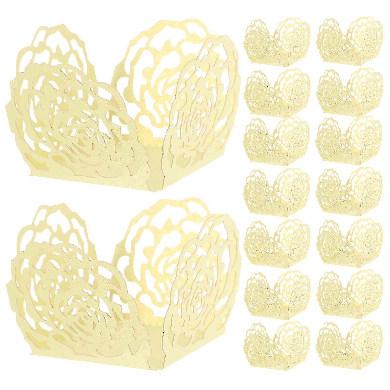 Chocolate Paper Wrappers Hollow Cupcake Liners for Candy 50Pcs Paper