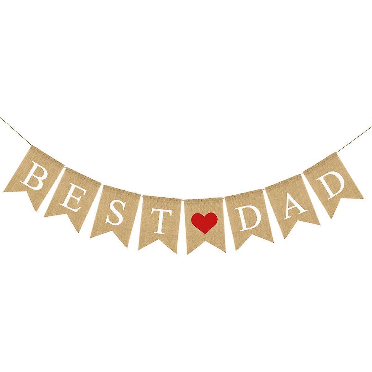 Father's Day Decorations Best Dad Letters Bunting Banner for Use 3Pcs