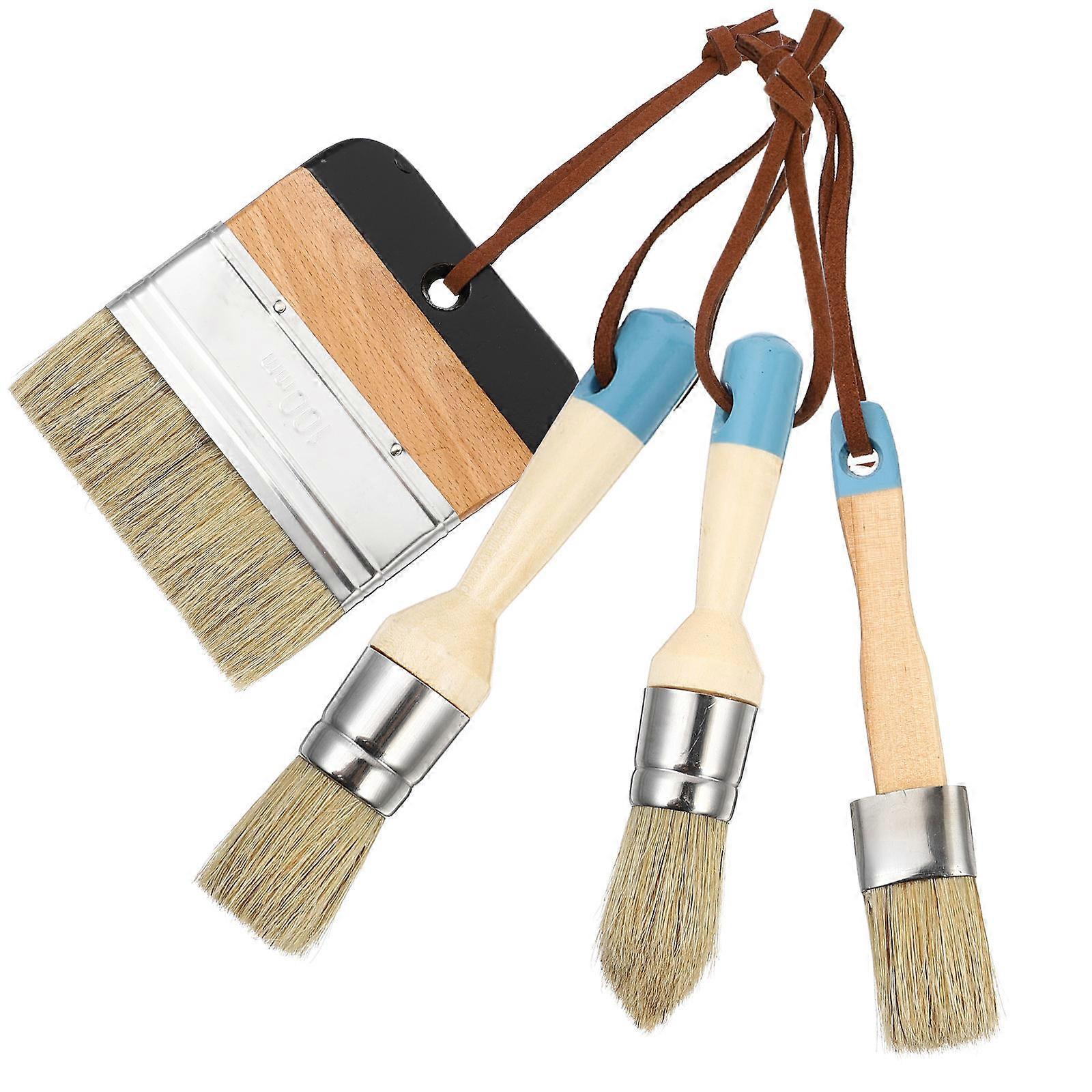 8 Pcs/Set 1 Inch Boar Bristle Painting Brush Suitable For Family And Friends In Decorating And Waxing With Comfortable Grip