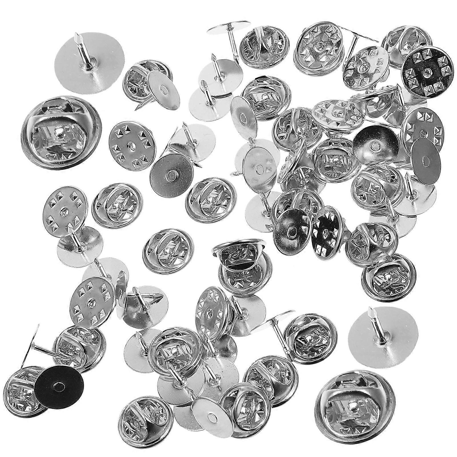 DIY Silver Butterfly Cap Clutch Pin Backs Replacement 50Pcs Pack