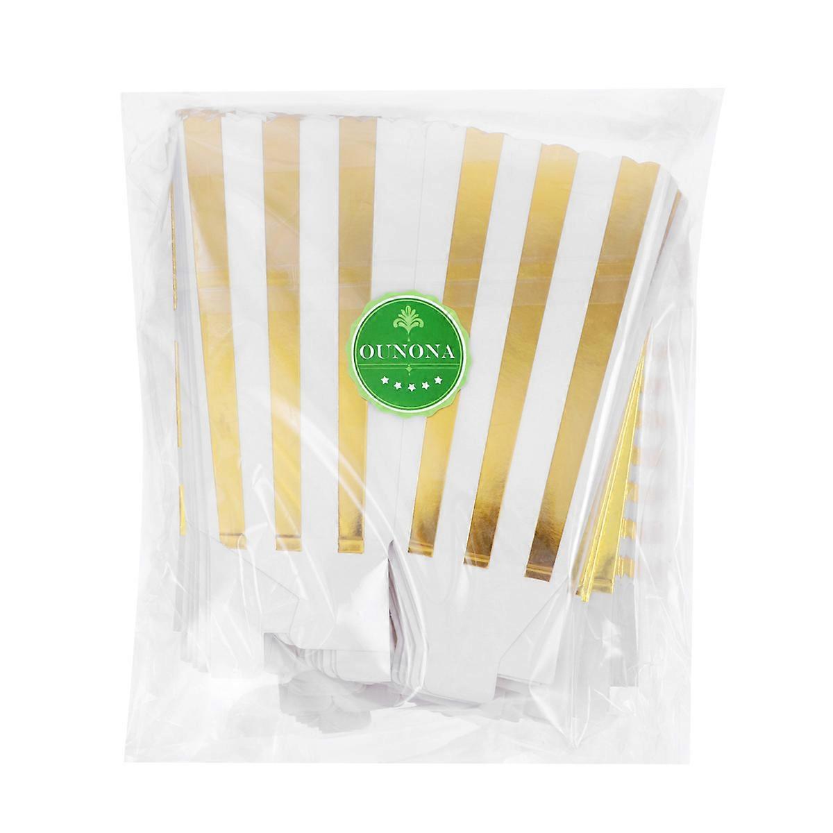 Popcorn Box Scalloped Favor Boxes for Popcorn Collection 50Pcs Golden Color
