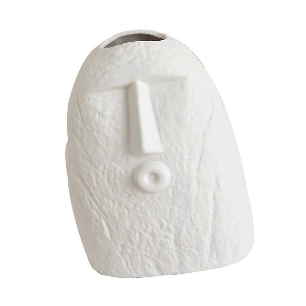 Creative Face Vase Ceramic Flower Pot for Home Decor 4Pcs White
