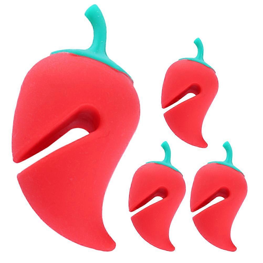 Red Silicone Pan Lid Lifter for Steam Release 16Pcs Kitchen Use