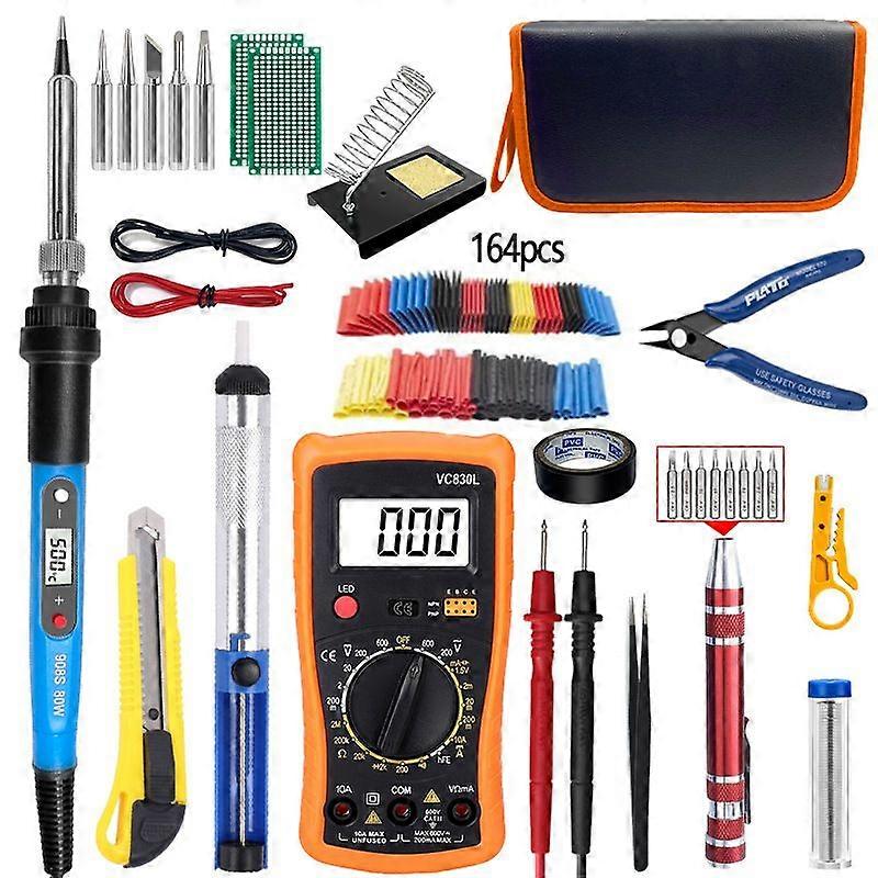 Soldering Iron Kit, Soldering Kit with LCD Digital Multimeter 80W Adjustable Temperature