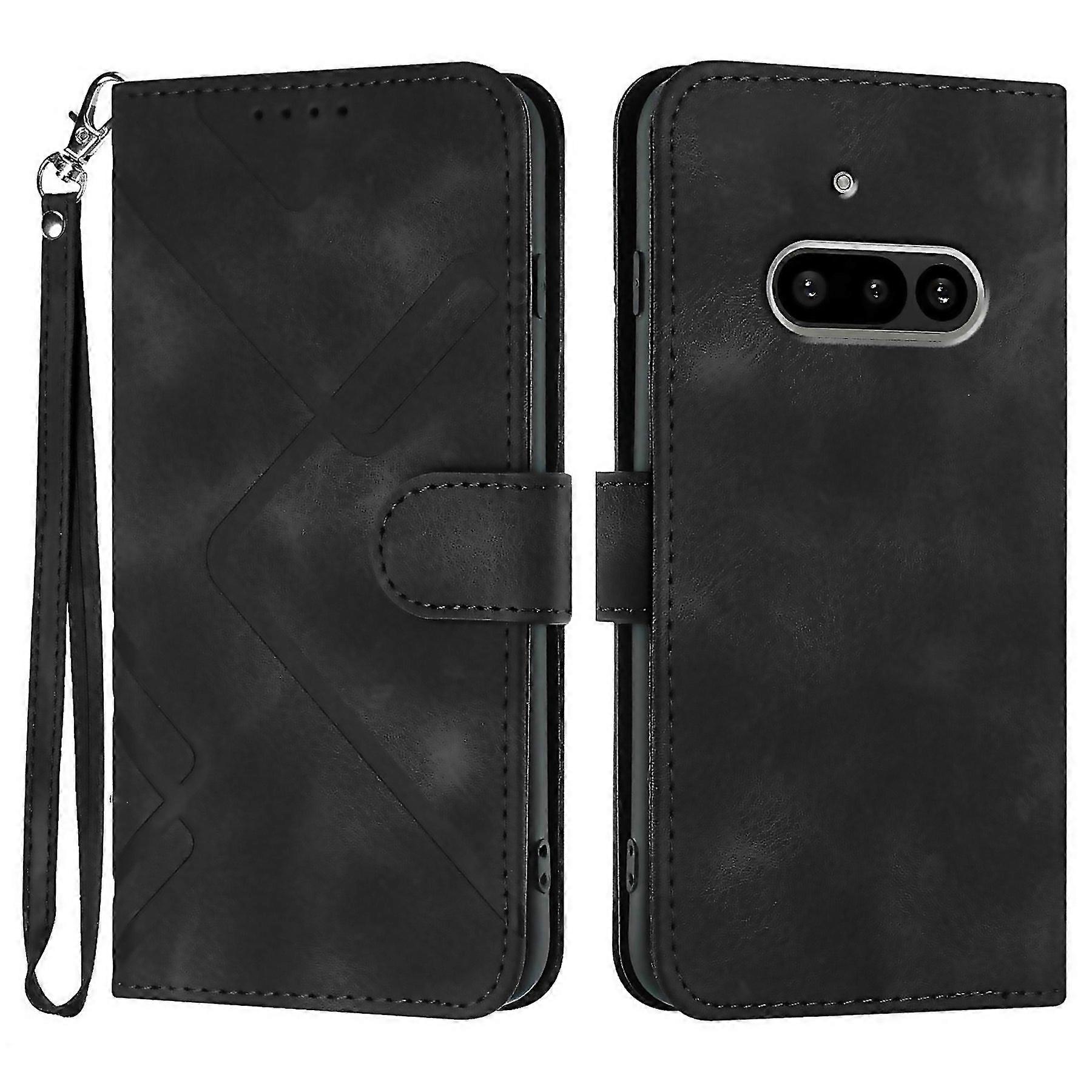 For Line Pattern Skin Feel Leather Phone