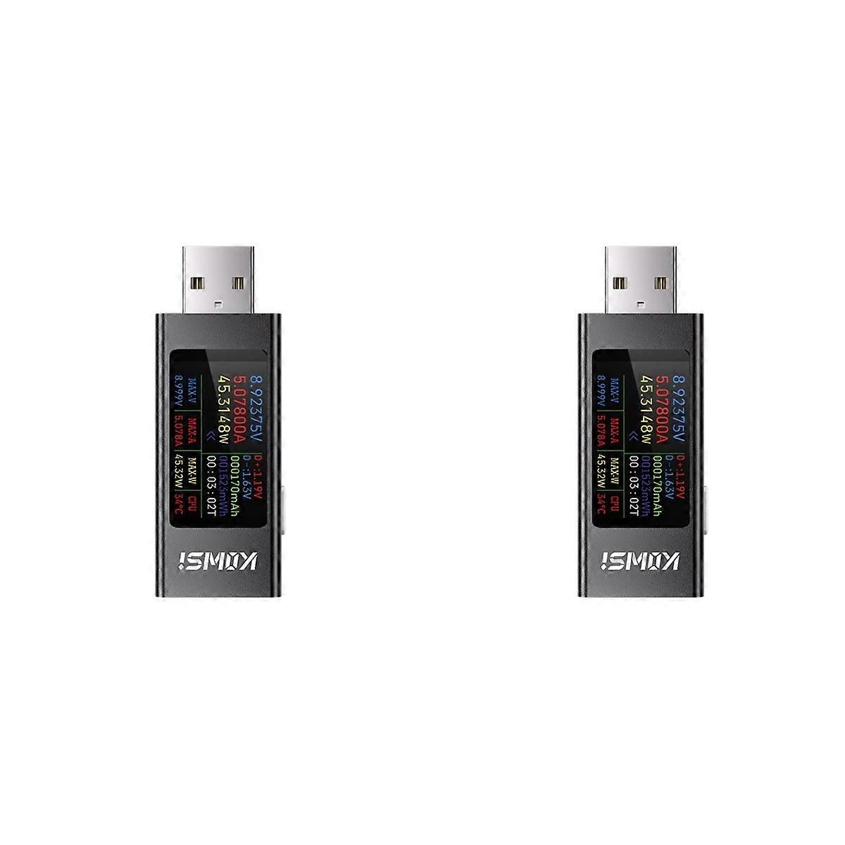 2X USB Ammeter Multi-Function Digital Display DC Voltage Ammeter Power Meter Cell Phone Charging Tes