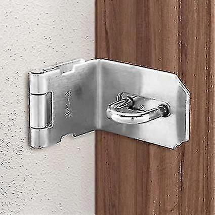 (4 Inch, Silver)1 Pack 90 Degree Padlock Hasp,padlock Door Clasp Lock Hasp Latch, Stainless Steel Security Door Gate Locking Latch,clasp Latch For Pus