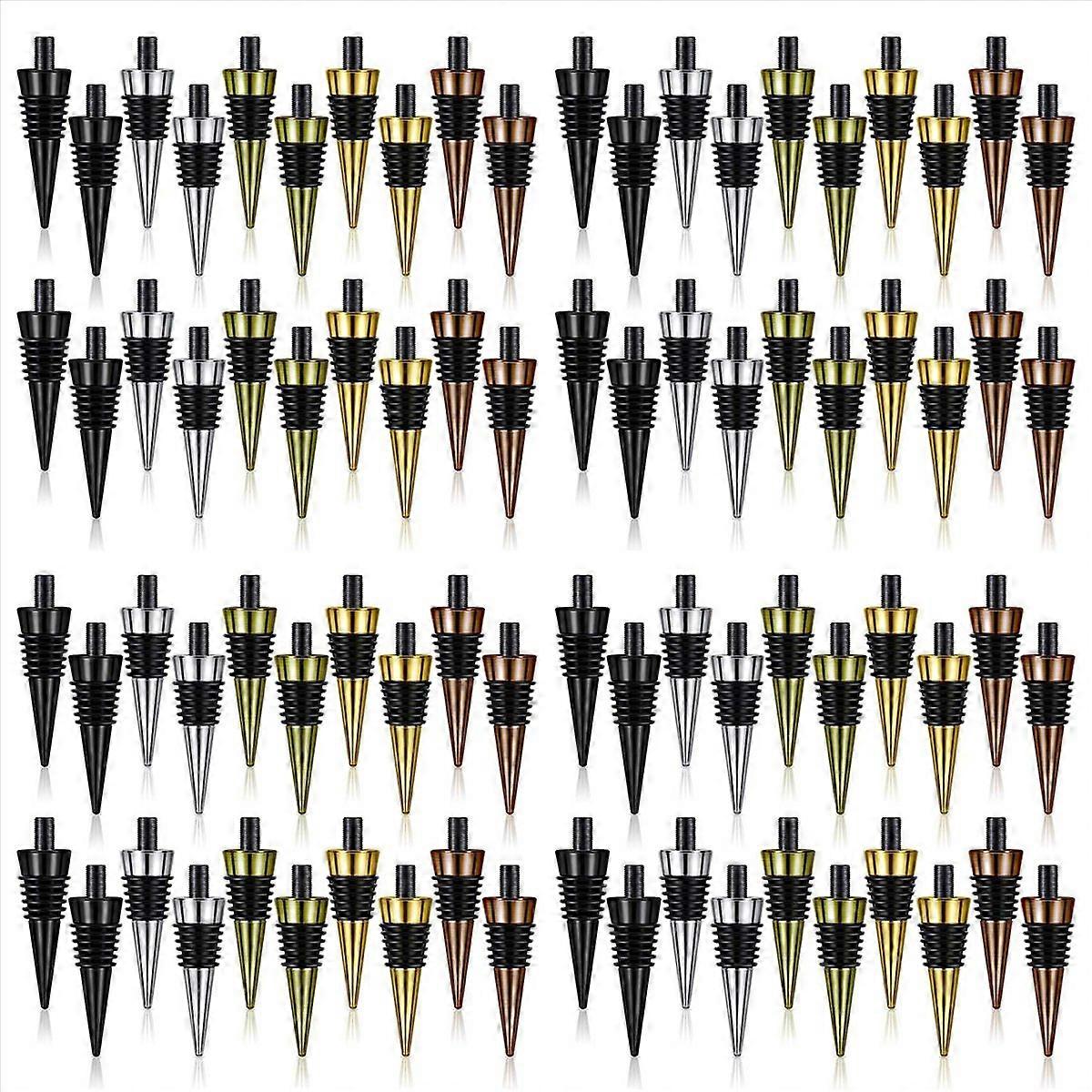 80Pieces Blank Bottle Stopper with Threaded Post Metal Wine Stopper Inserts Set Hardware for Wood Tu