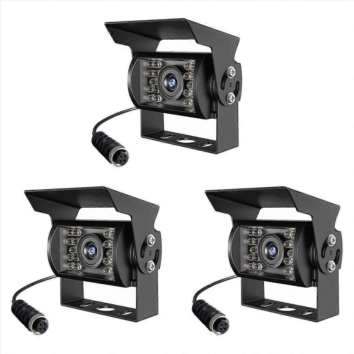 3X 1080P HD Backup Camera, IP69 Waterproof Wide View Angle Reversing Rear View Camera for Monitor Tr