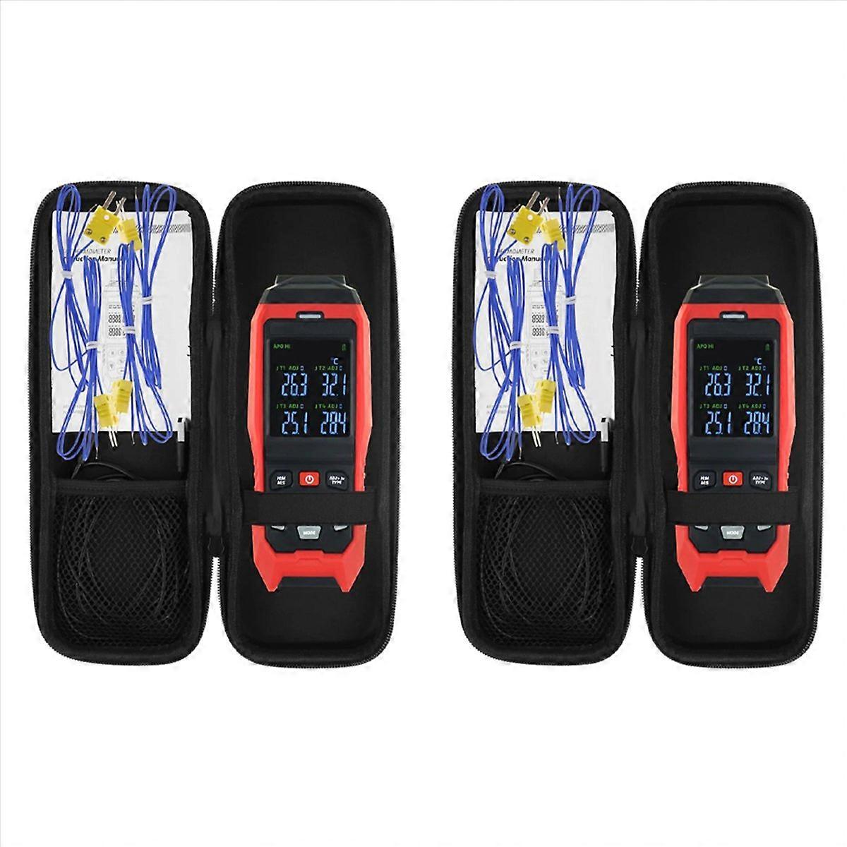 2X Thermocouple Thermometer 4 Channels Data Logger Thermometer K Type Temperature Logger with Alarm