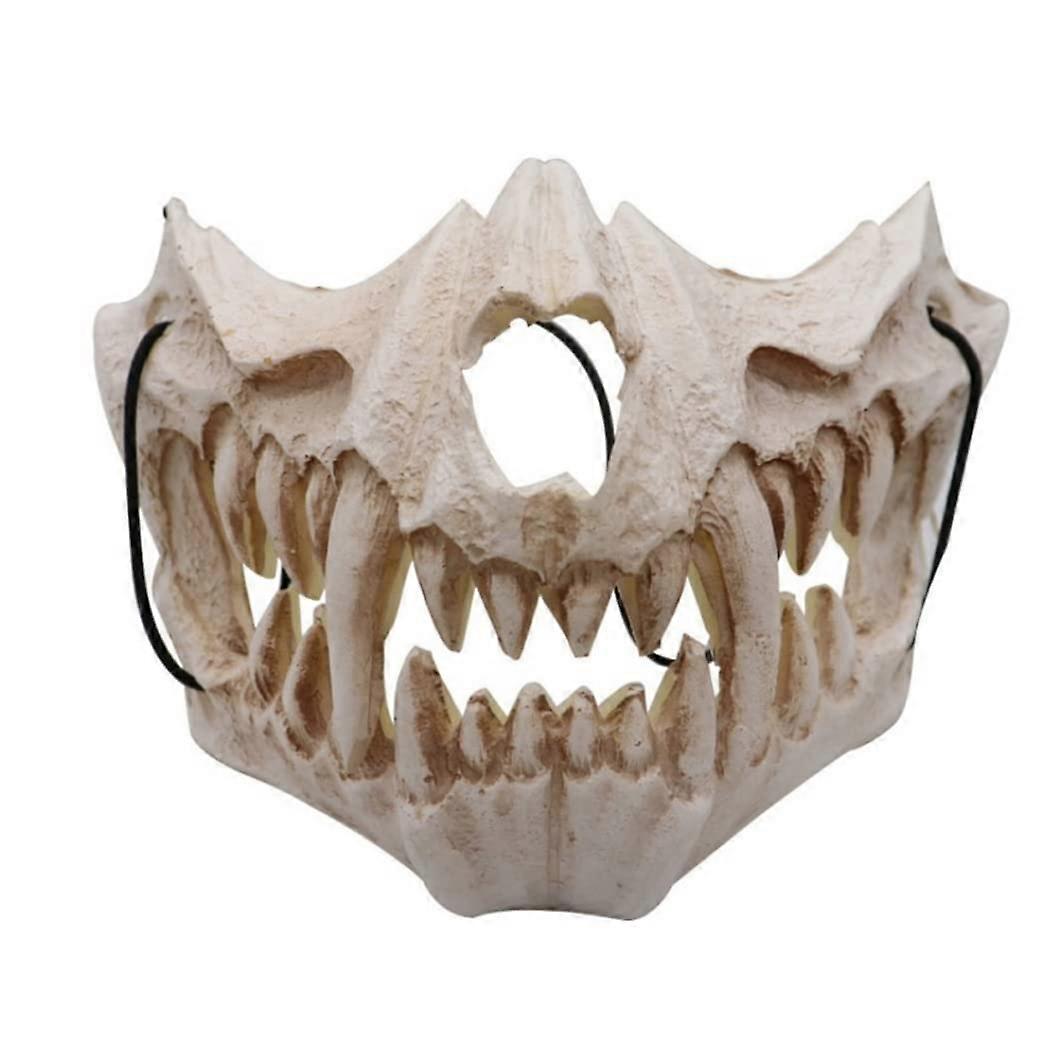 Halloween Skeleton Mask, Scary Werewolf Half Skull Mask, Half Face Teeth Skull Cosplay Mask, Festival Half Mask