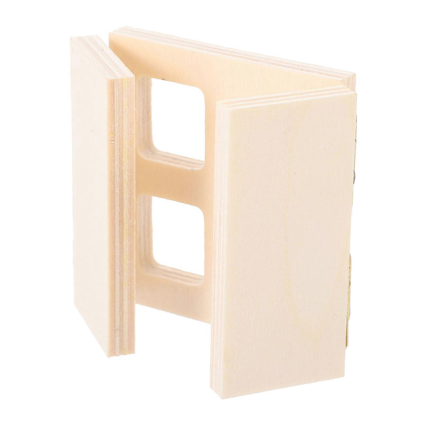 Mini Wooden Dollhouse Window with Functional Hinges for Decor